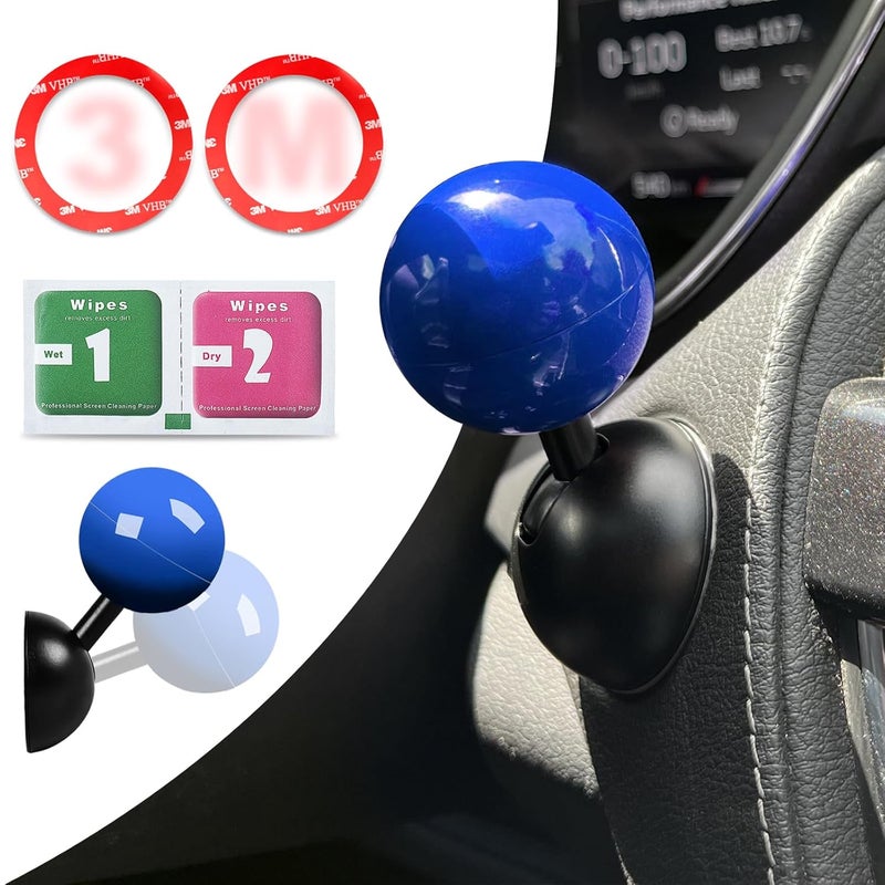 Zerikwon 3M Push Start Joystick, Metal Accessory Cover with Engine Stop Button, Cool Car Interior Decor in Blue - Image 1